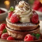 Chocolate Eggnog Souffle Pancakes
