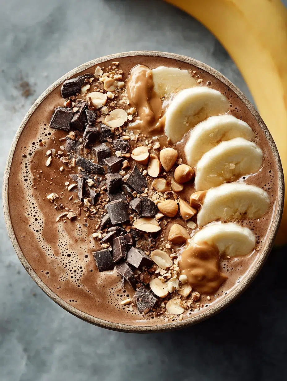 Delicious Chocolate Peanut Butter Smoothie Bowl Recipe - Chocolate Peanut Butter Smoothie - main visual representation
