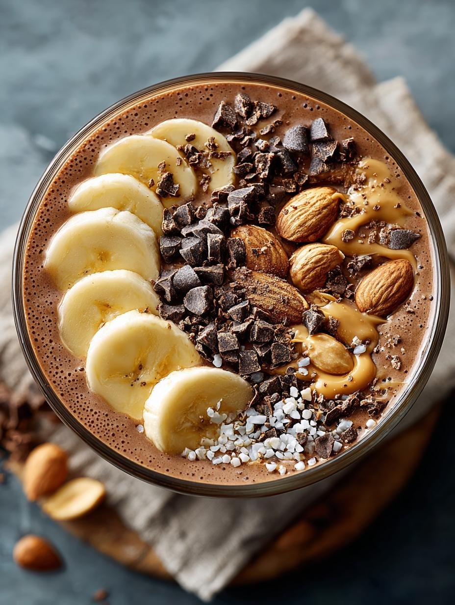 Delicious Chocolate Peanut Butter Smoothie Bowl Recipe - Chocolate Peanut Butter Smoothie - additional detail