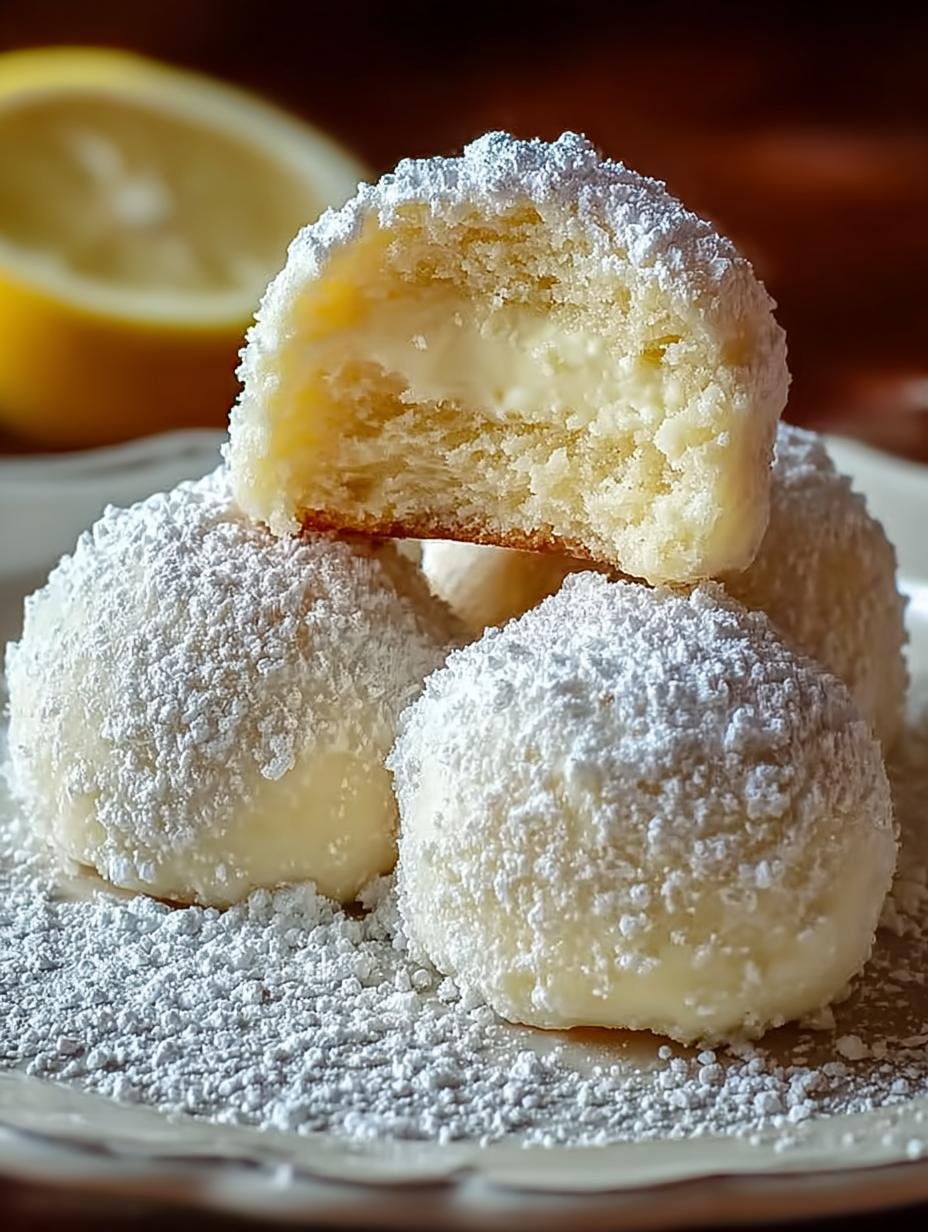 Delightful Lemon Cream Snowball: 24 Cookies of Pure Joy - Delightful Lemon Cream Snowball - main visual representation
