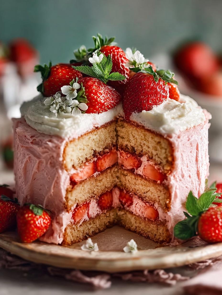 Delicious Fresh Strawberry Cake for Summer Celebrations - Fresh Strawberry Cake - main visual representation