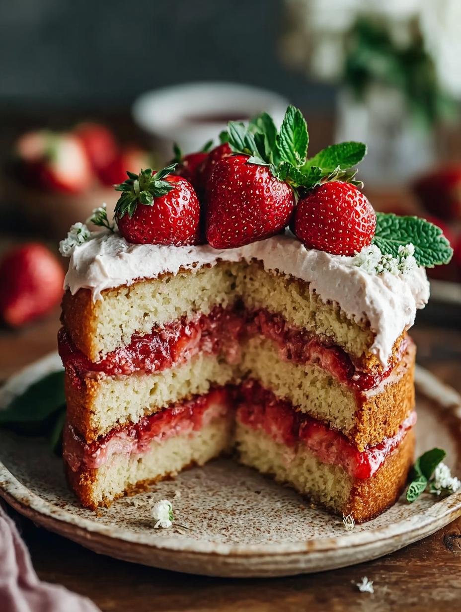 Delicious Fresh Strawberry Cake for Summer Celebrations - Fresh Strawberry Cake - additional detail