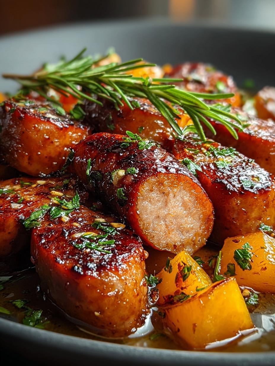 Delicious Honey Garlic Beef Sausage & Sweet Potatoes - Honey Garlic Beef Sausage - main visual representation