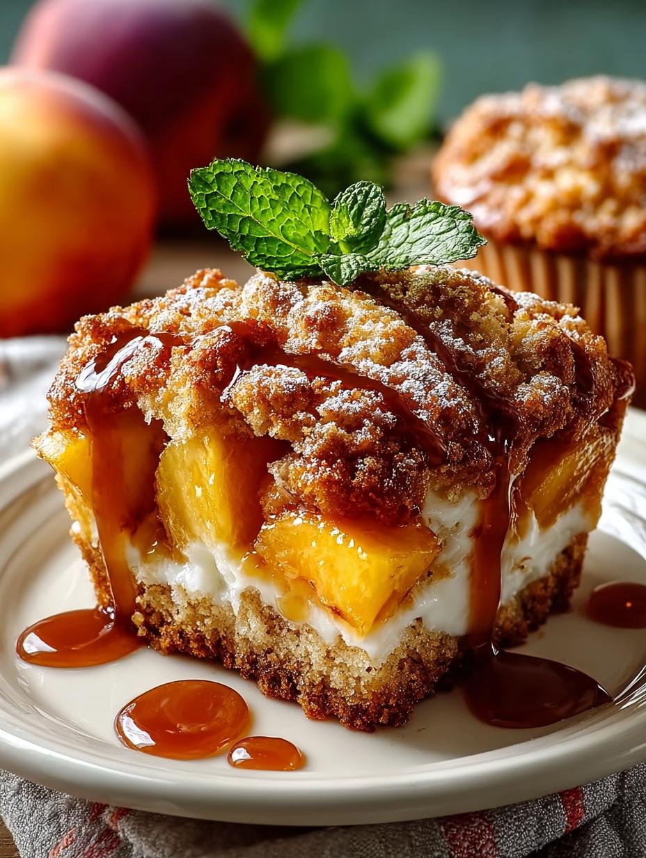 Jumbo Caramel Peach Cobbler