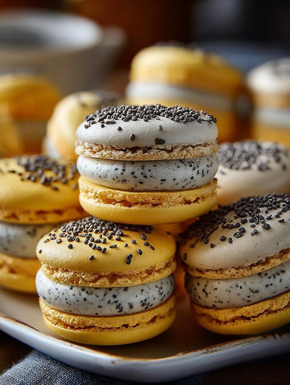 Lemon Poppy Seed Macarons