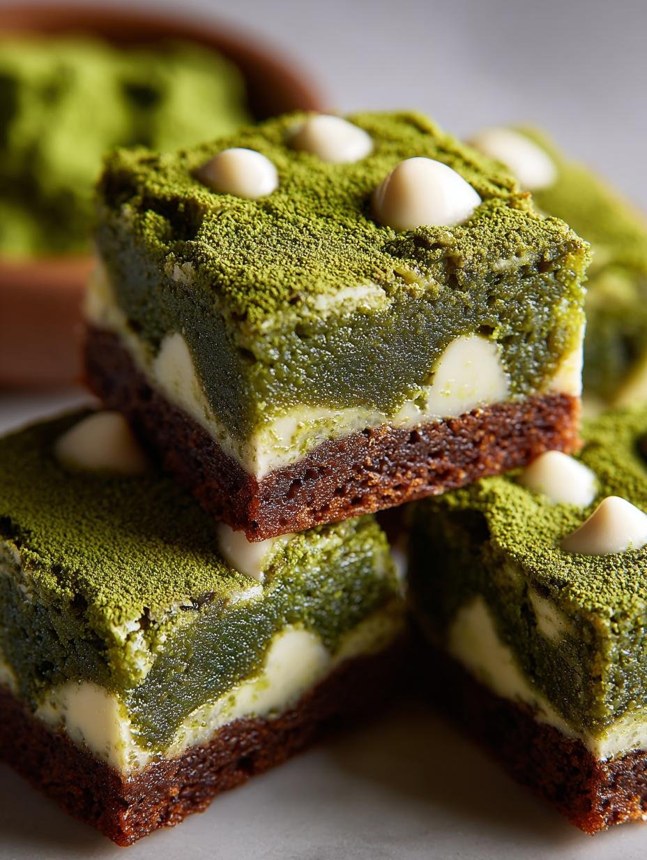 Matcha White Chocolate Brownies