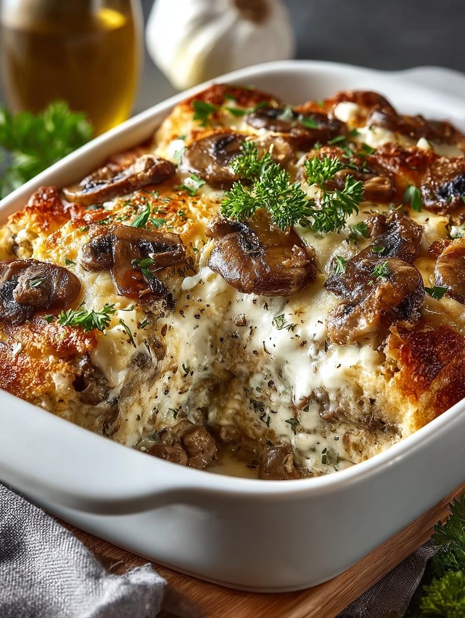 Mushroom Swiss Burger Casserole: A Cozy Delight 2 Mushroom Swiss Burger Casserole: A Cozy Delight - Mushroom Swiss Burger Casserole - main visual representation