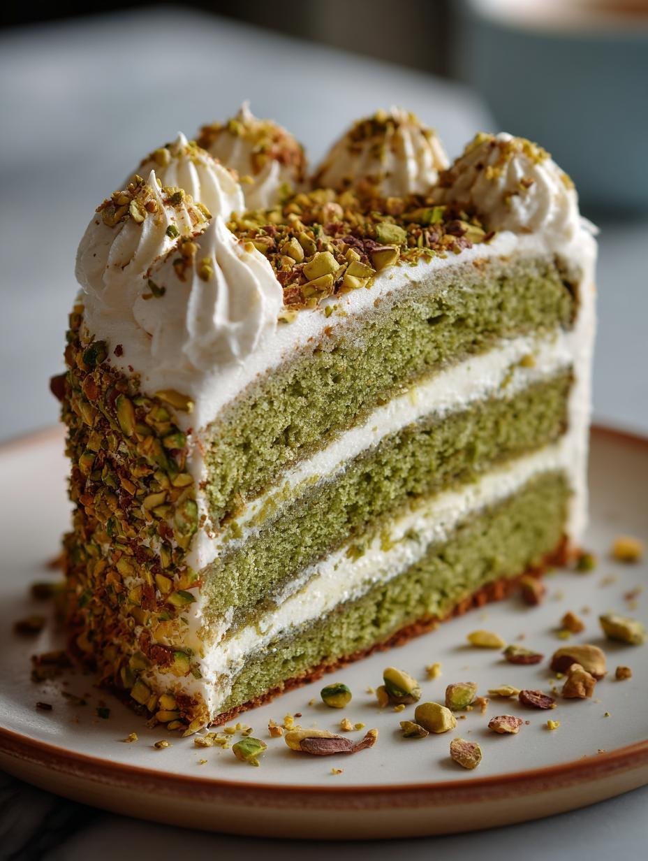 Pistachio Cream Cake: 12 Layers of Deliciousness 3 Pistachio Cream Cake: 12 Layers of Deliciousness - Pistachio Cream Cake - additional detail