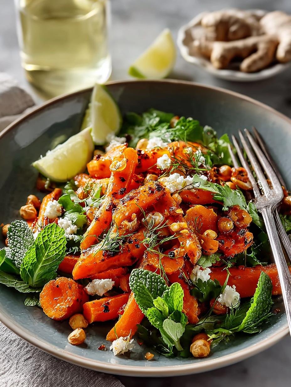Savory Roasted Moroccan Carrot Salad with Chickpeas Delight - Roasted Moroccan Carrot Salad - main visual representation