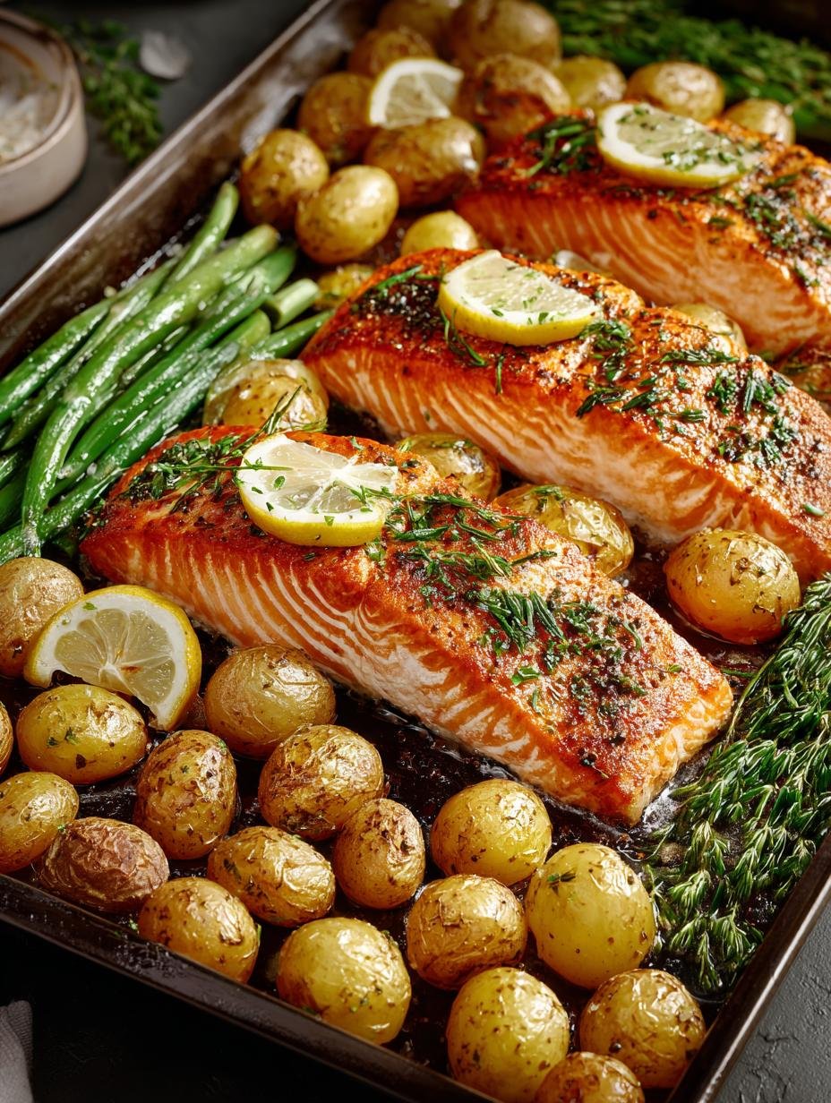 Delicious Roasted Salmon Potatoes Tray Recipe - Roasted Salmon Potatoes Tray - main visual representation