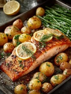 Roasted Salmon Potatoes Tray