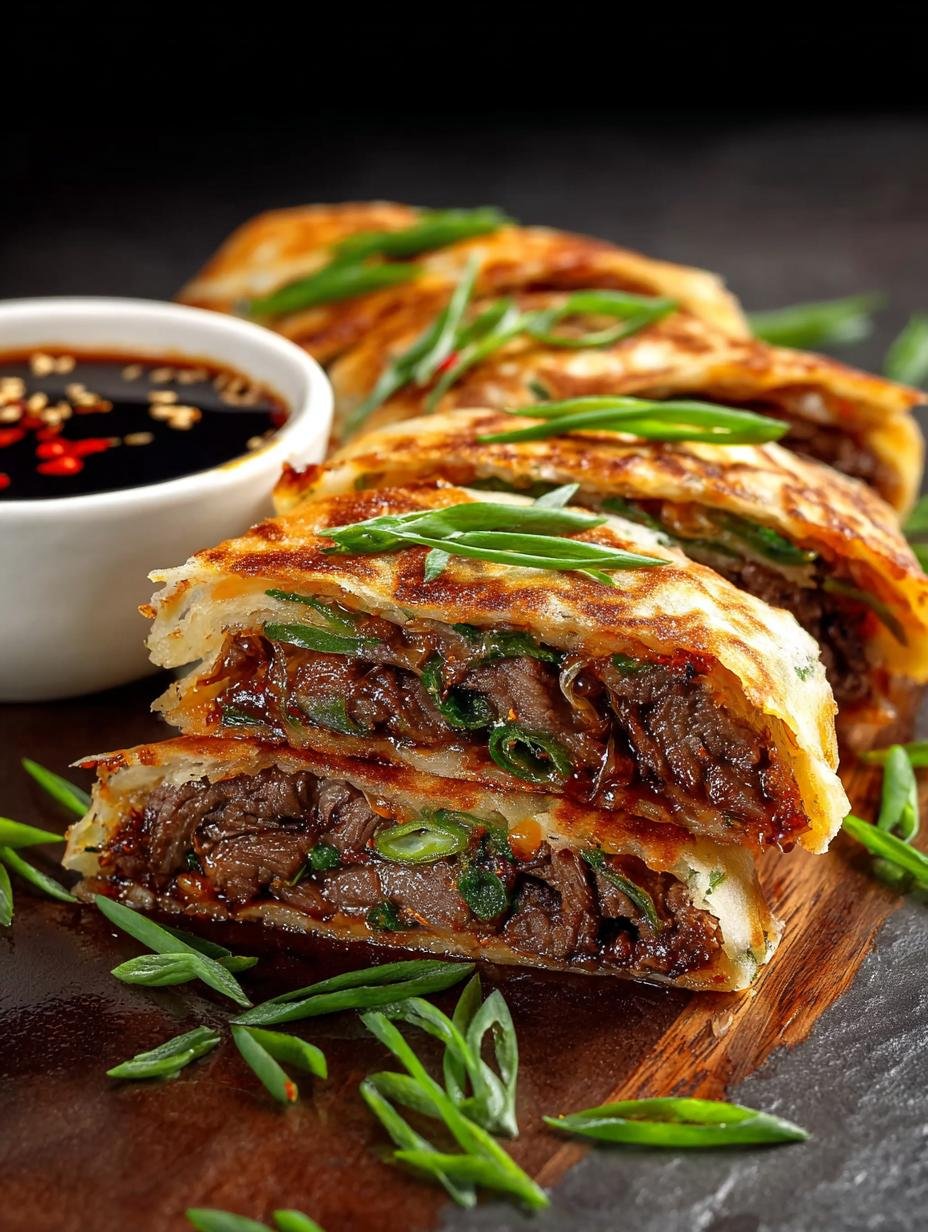 Scallion Pancake Teriyaki Beef: 5 Irresistible Wraps - Scallion Pancake Teriyaki Beef - additional detail