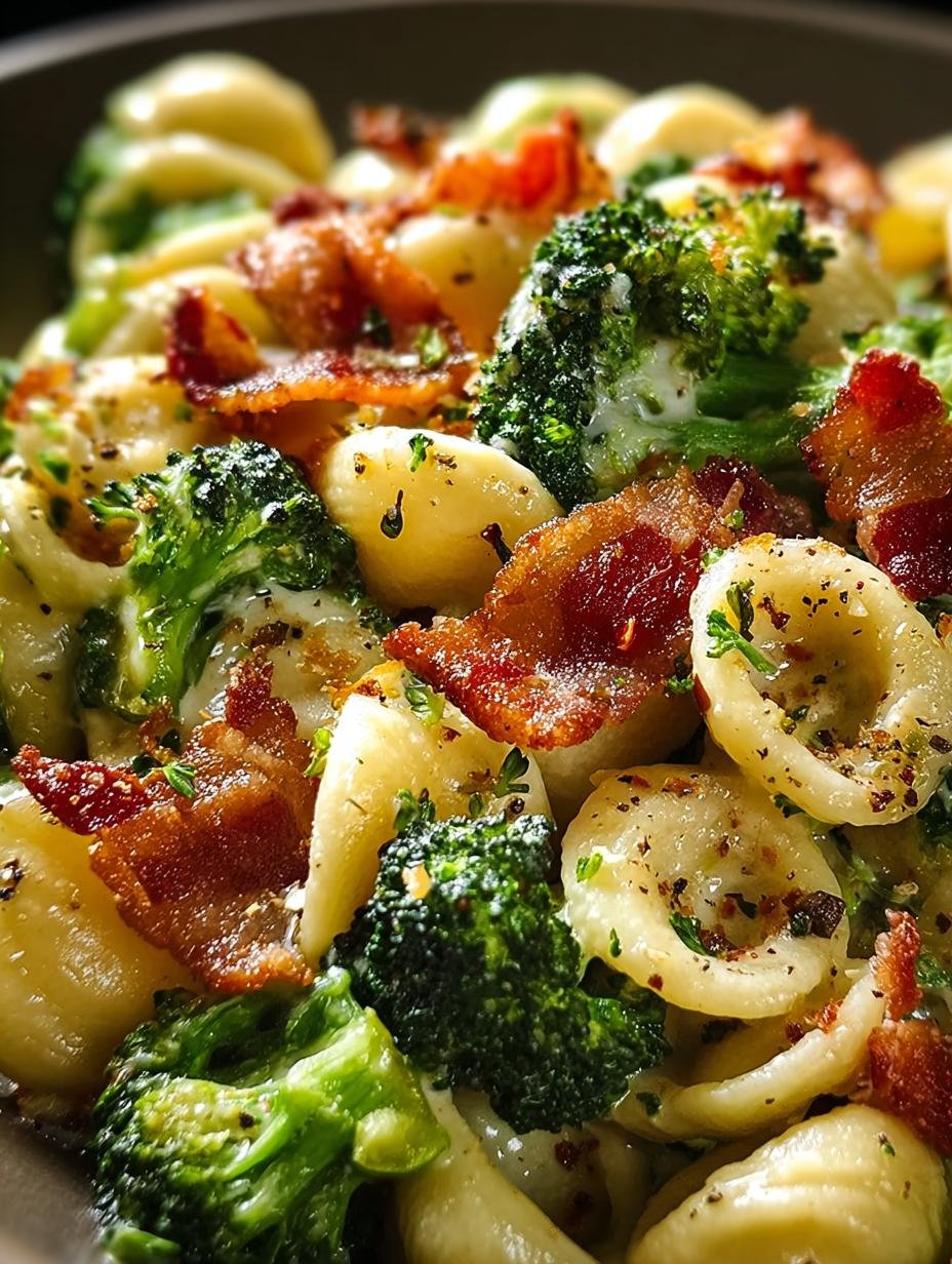 Spicy Bacon Broccoli Orecchiette: 10-Minute Comfort Food - Spicy Bacon Broccoli Orecchiette - additional detail