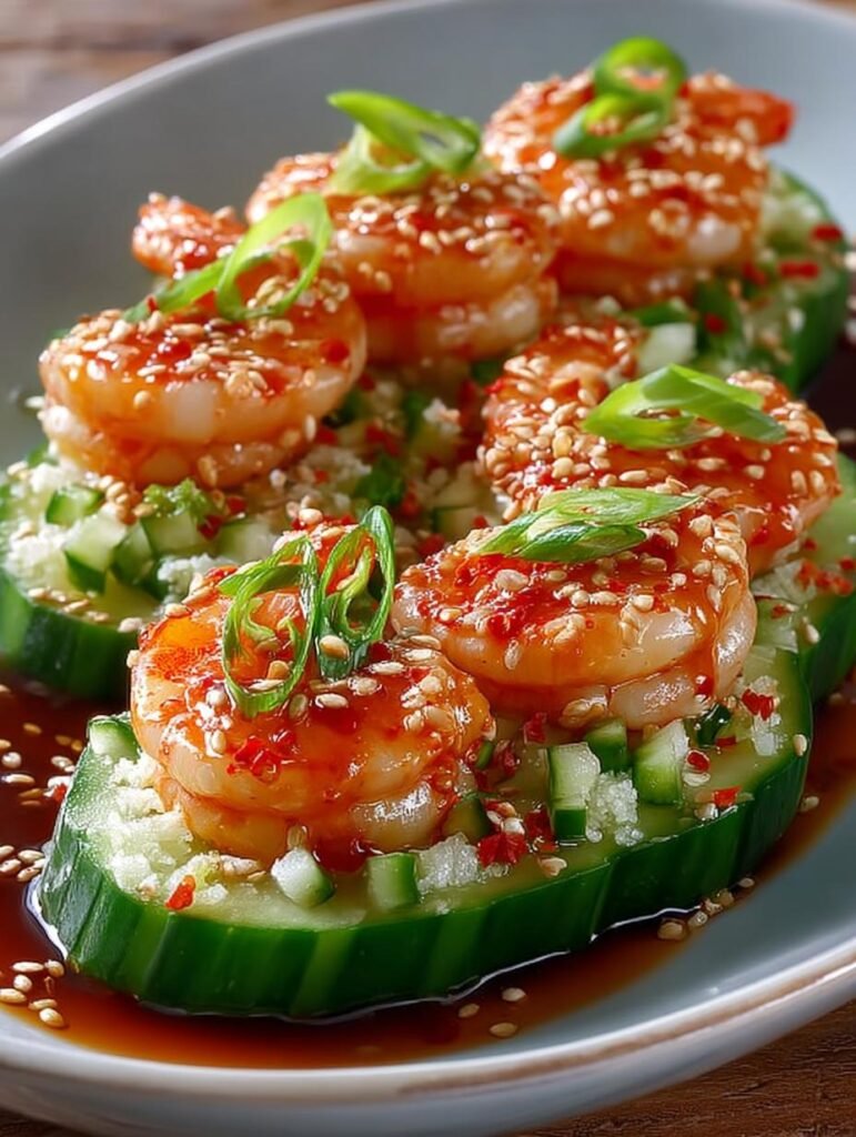 Spicy Sriracha Shrimp Cucumber