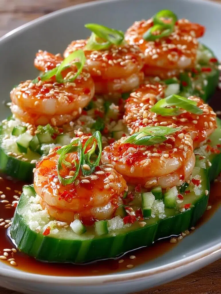 Spicy Sriracha Shrimp Cucumber