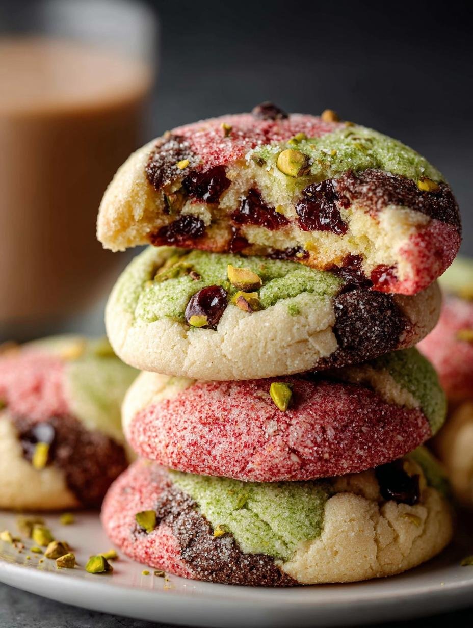Spumoni Cookies Cherry Pistachio: 5 Decadent Treats 3 Spumoni Cookies Cherry Pistachio: 5 Decadent Treats - Spumoni Cookies Cherry Pistachio - additional detail