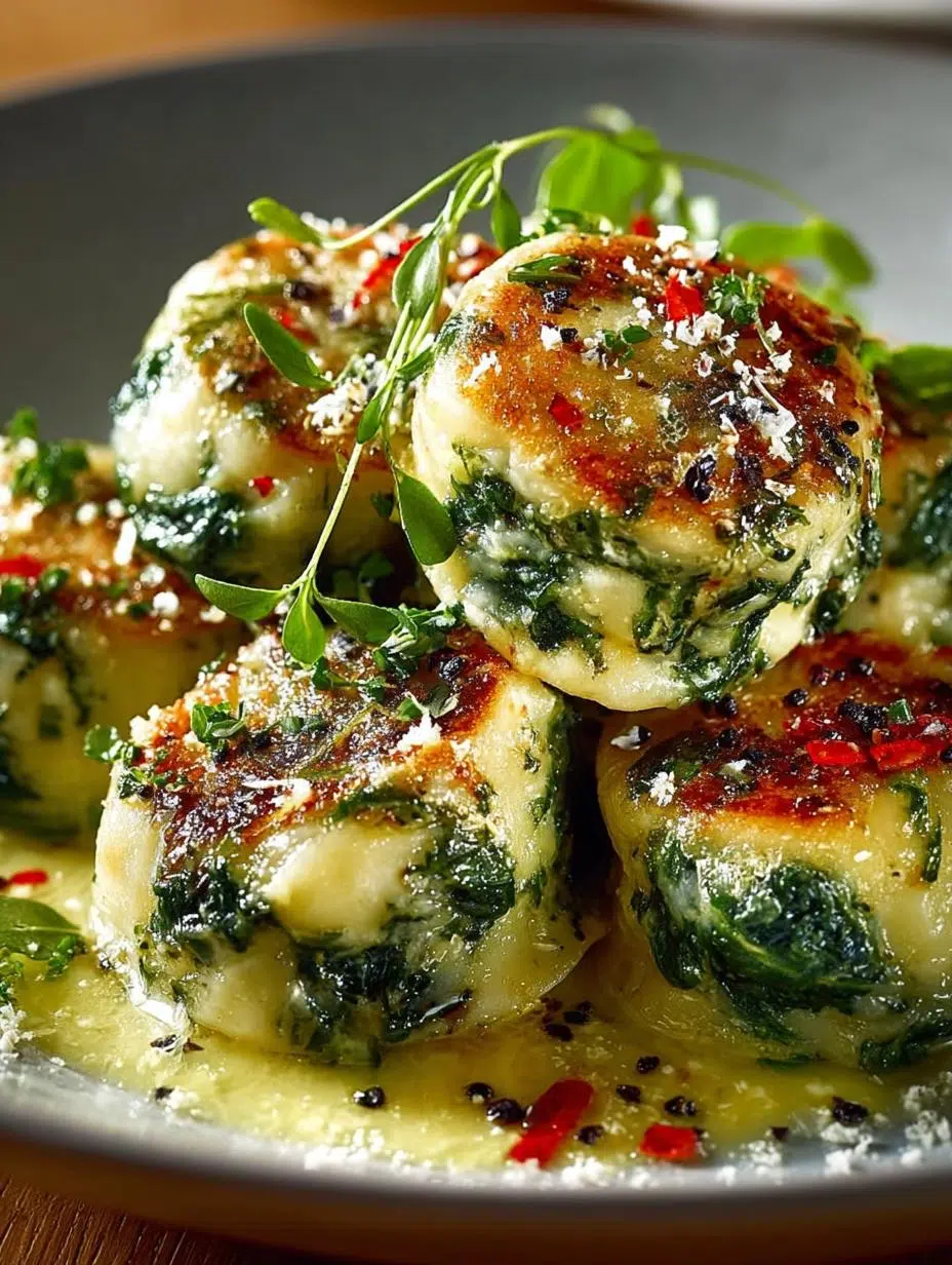 Sudtiroler Spinach Dumplings with Butter & Parmesan Bliss - Sudtiroler Spinach Dumplings with - main visual representation