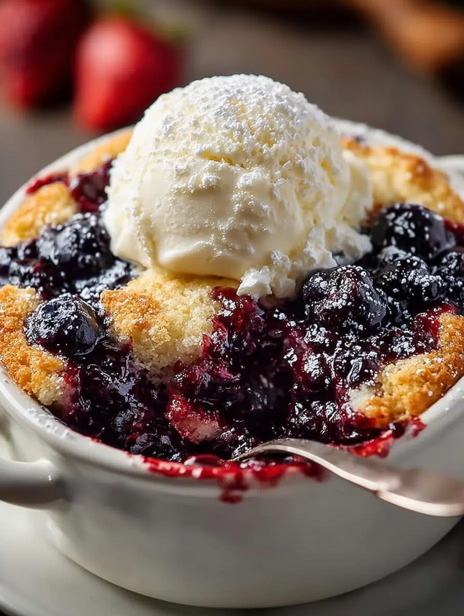 Irresistible Sugar Cookie Berry Cobbler fresh from the oven on a cooling rack