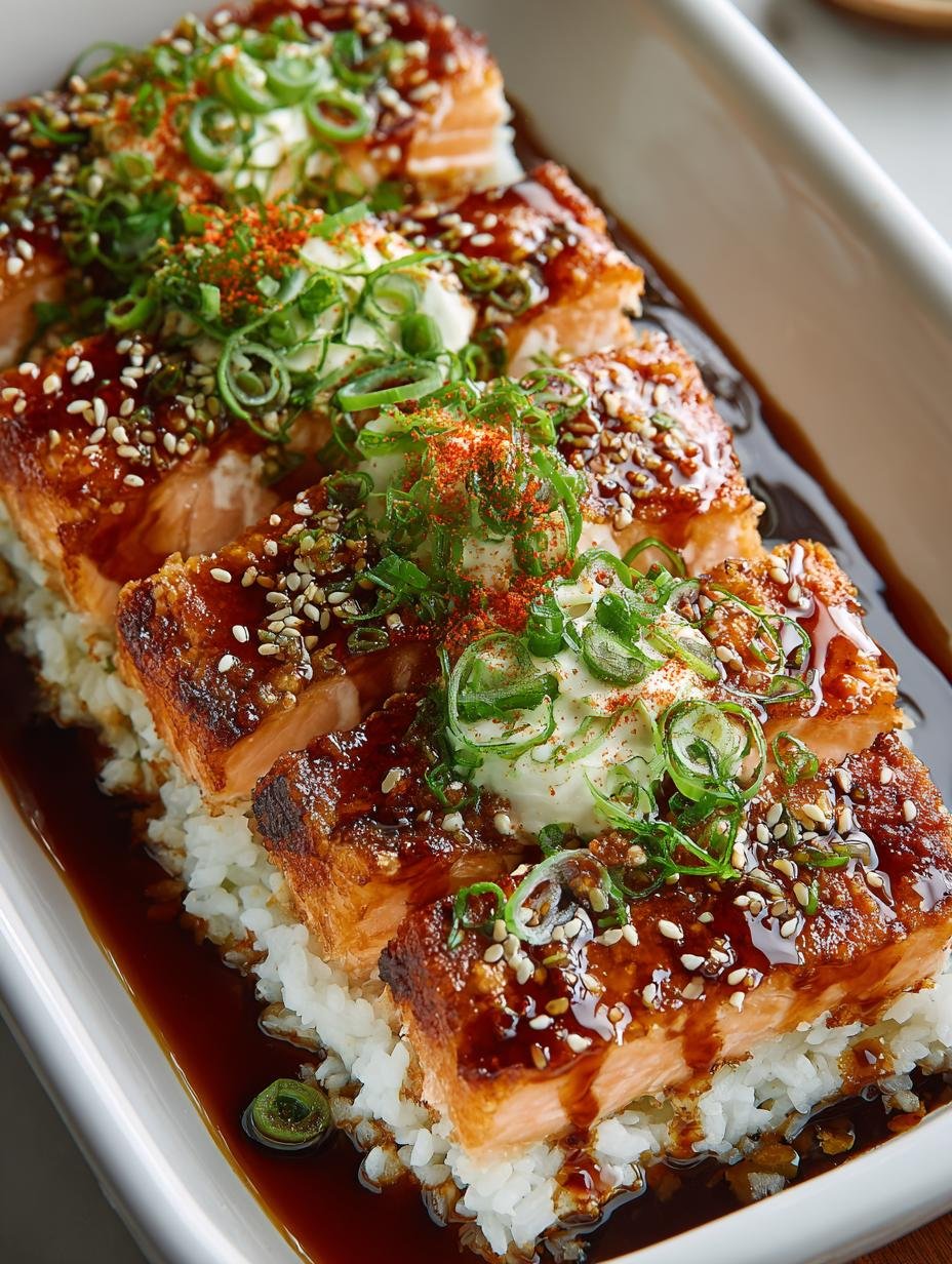 Delicious Teriyaki Salmon Sushi Bake Recipe for Family - Teriyaki Salmon Sushi Bake - additional detail