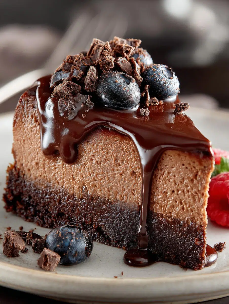Triple Chocolate Cheesecake: Indulge in 3 Layers of Bliss 3 Triple Chocolate Cheesecake: Indulge in 3 Layers of Bliss - Triple Chocolate Cheesecake - additional detail