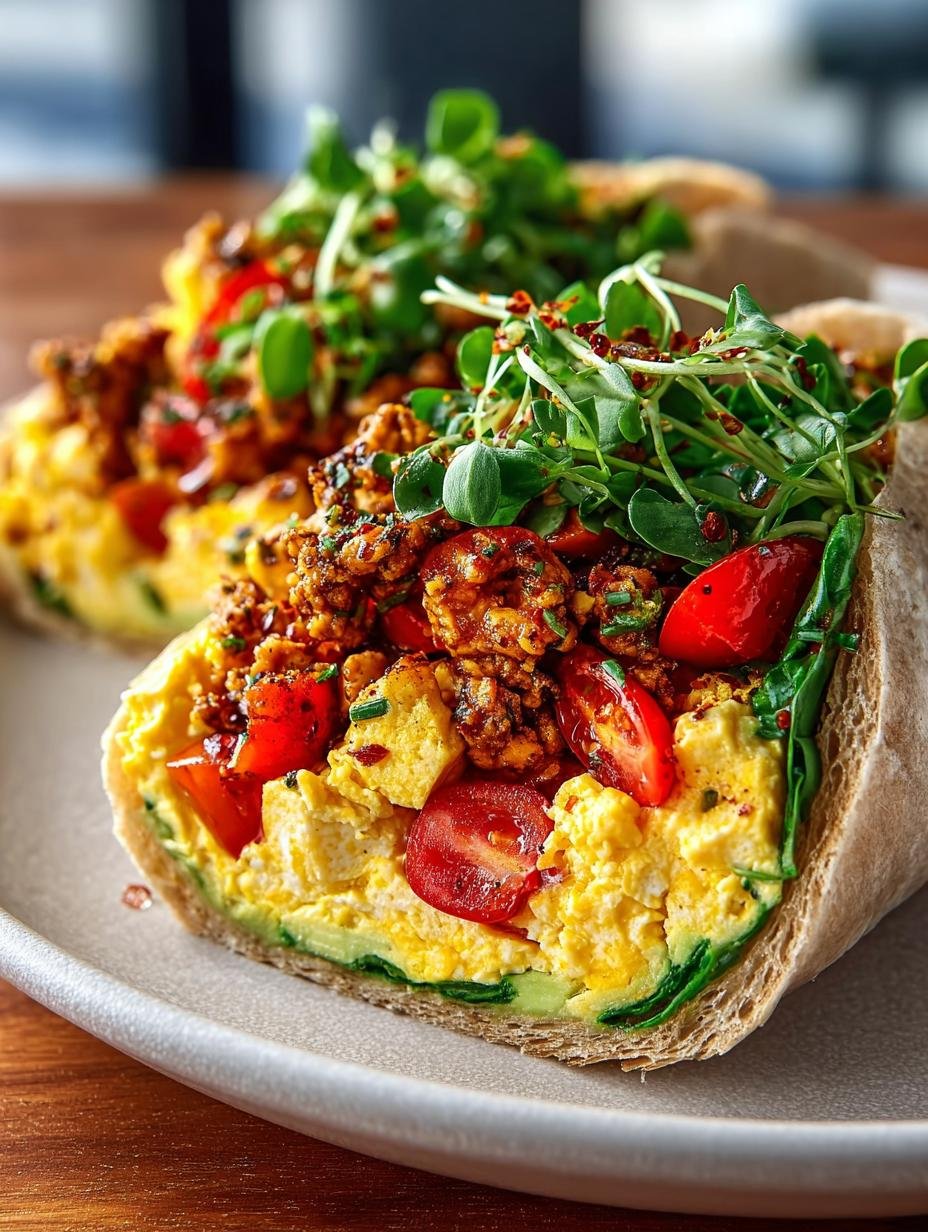 Delicious Vegan Tofu Scramble Breakfast Burritos - Vegan Tofu Scramble Breakfast - main visual representation