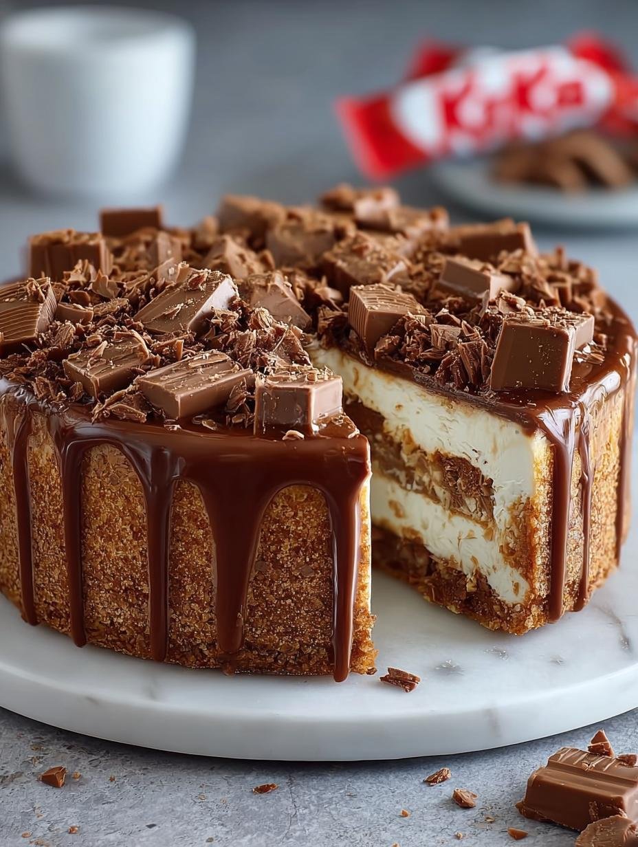 Bake Kitkat Cheesecake: 5 Irresistible Layers of Delight 2 Bake Kitkat Cheesecake: 5 Irresistible Layers of Delight - Bake Kitkat Cheesecake - main visual representation