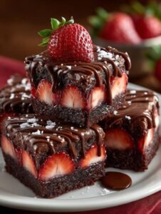 Chocolate Covered Strawberry Brownies