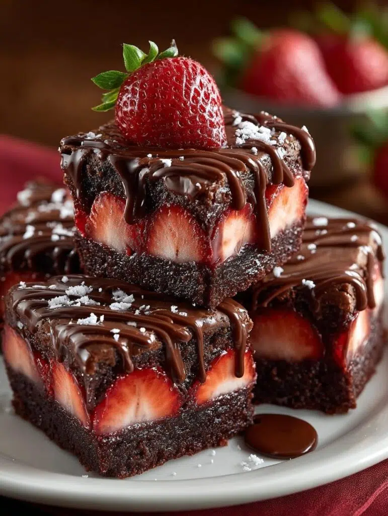 Chocolate Covered Strawberry Brownies