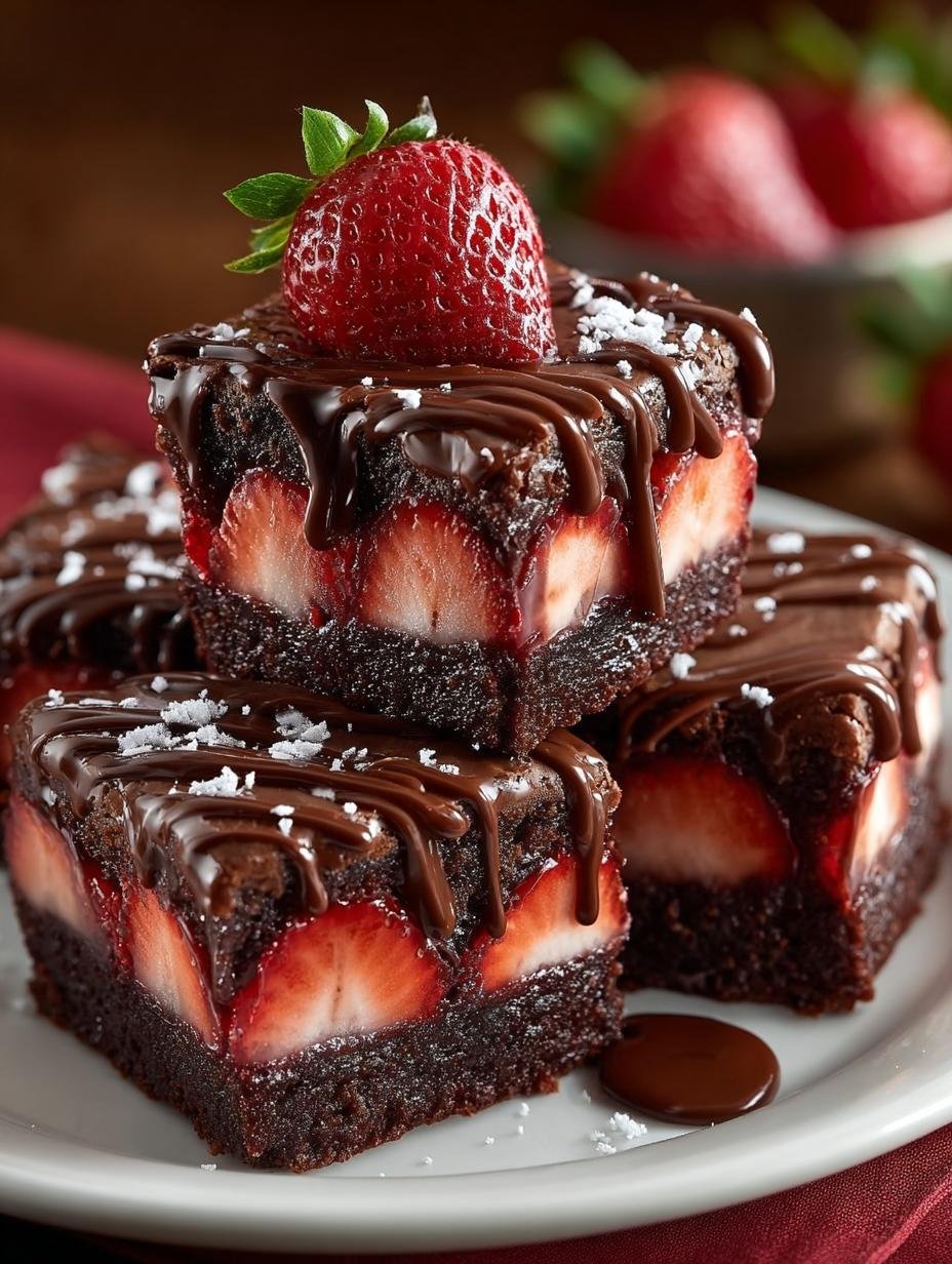 Chocolate Covered Strawberry Brownies