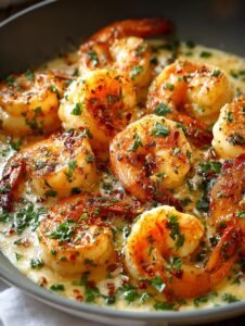 Creamy Garlic Shrimp Skillet