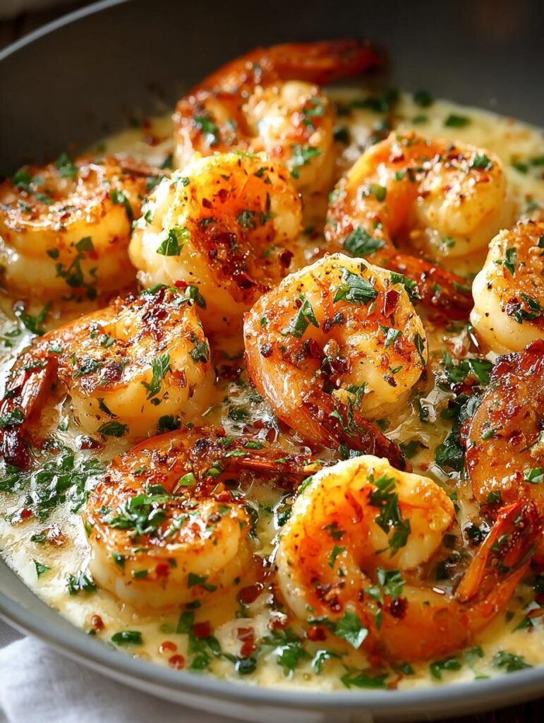 Creamy Garlic Shrimp Skillet