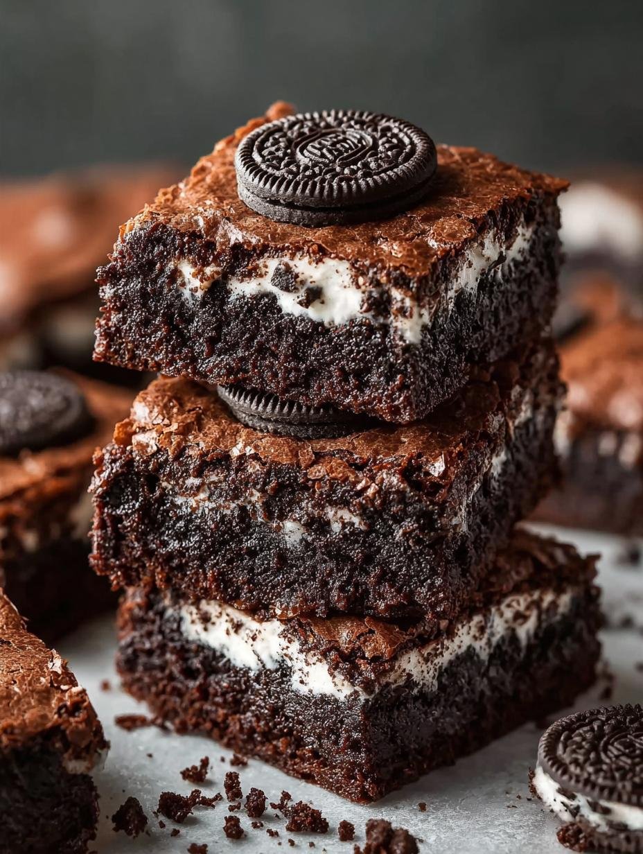 Fudgy Oreo Brownies: 16 Irresistible Layers of Indulgence 2 Fudgy Oreo Brownies: 16 Irresistible Layers of Indulgence - Fudgy Oreo Brownies - additional detail