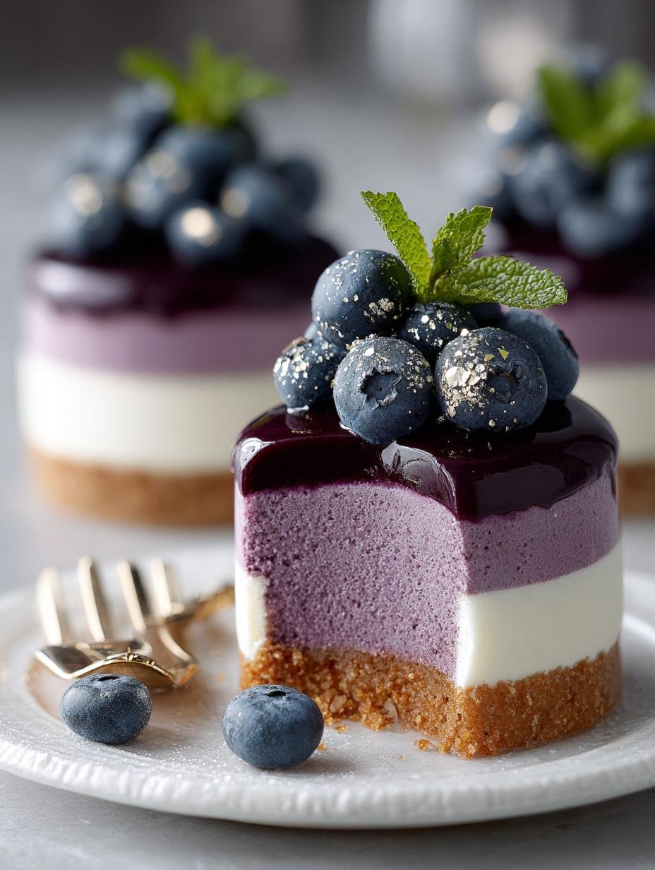 Mini Blueberry Mousse Cakes