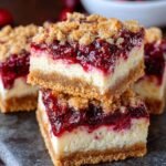 Oatmeal Cranberry Cheesecake Bars