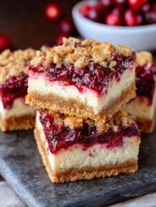 Oatmeal Cranberry Cheesecake Bars
