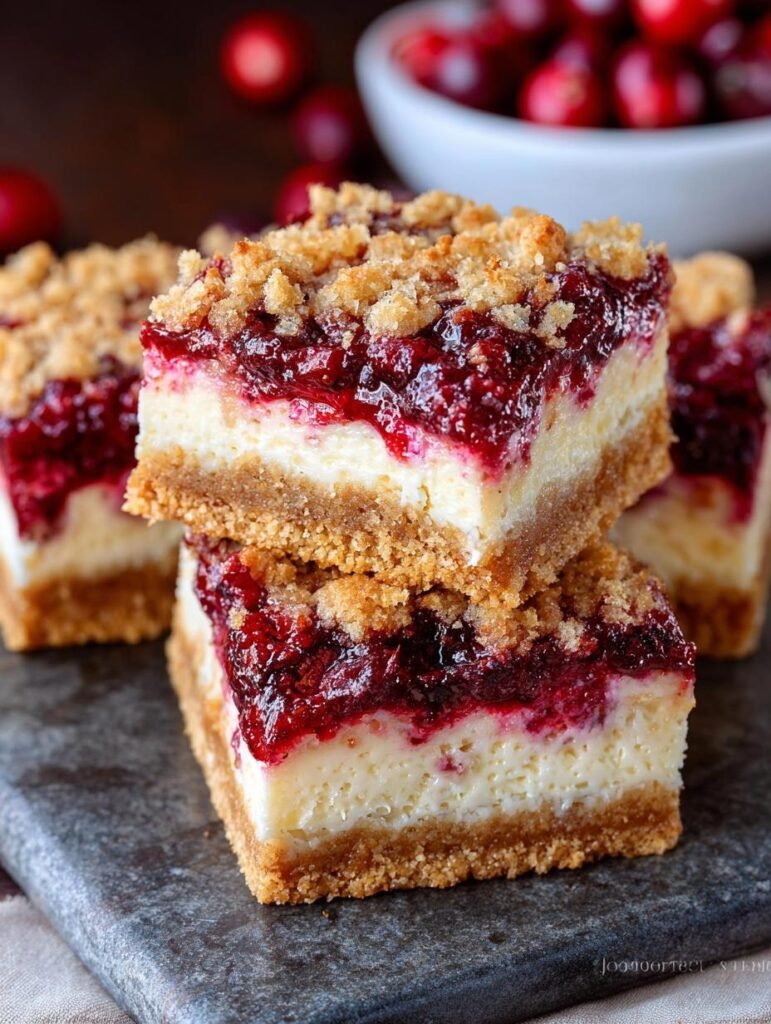 Oatmeal Cranberry Cheesecake Bars