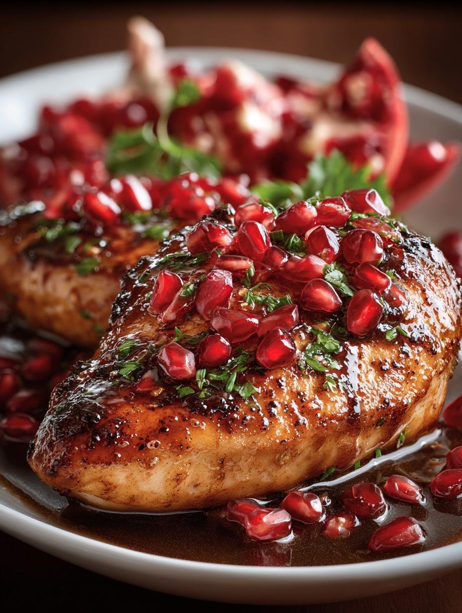 Pomegranate Glazed Chicken with Sweet Flavor Blend - Pomegranate Glazed Chicken with - main visual representation