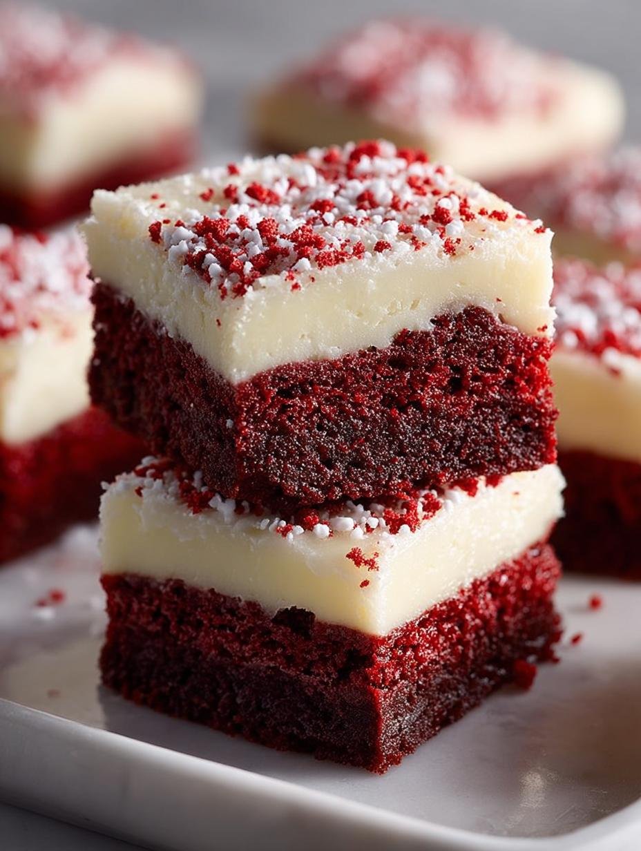 Delicious Red Velvet Cookie Bars with Cream Cheese Frosting - Red Velvet Cookie Bars - additional detail