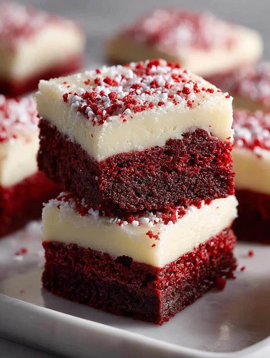 Delicious Red Velvet Cookie Bars with Cream Cheese Frosting - Red Velvet Cookie Bars - additional detail