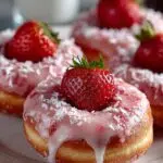 Strawberry Mochi Donuts