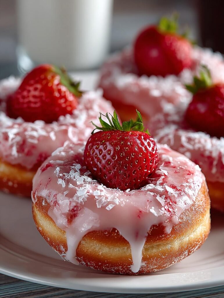 Strawberry Mochi Donuts