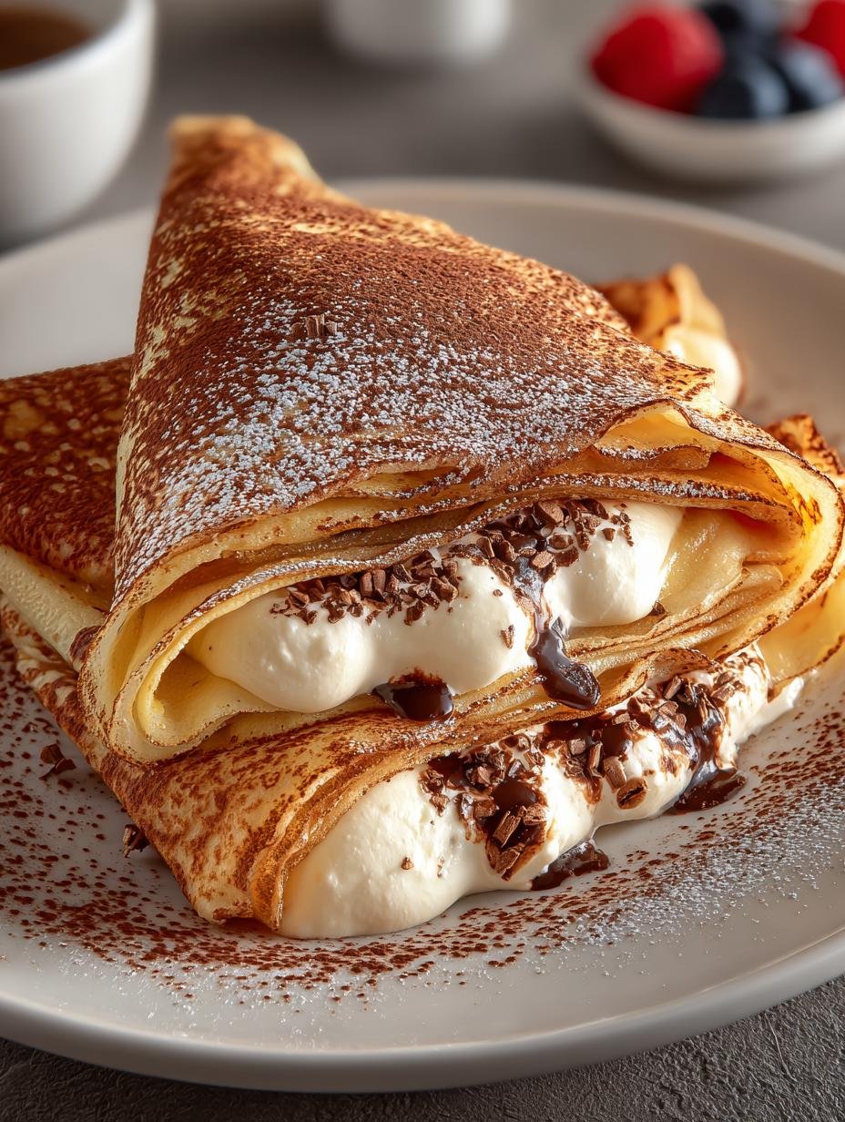 Tiramisu Stuffed Crepes: A Heavenly Dessert Delight - Tiramisu Stuffed Crepes - main visual representation