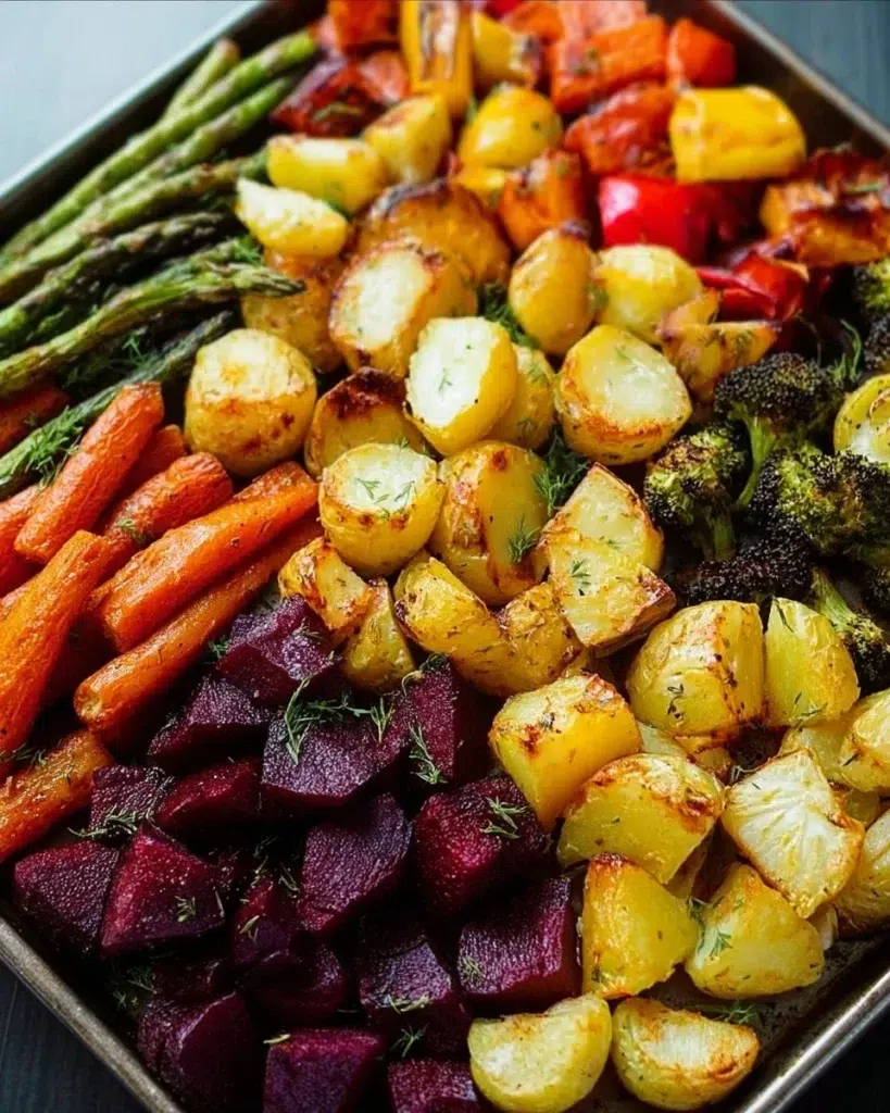 Colorful array of air fryer veggies cooked to perfection.