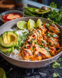 Coconut Chicken Rice Bowl 6 Coconut Chicken Rice Bowl with fresh ingredients and vibrant colors.