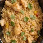 Crockpot Chicken Fried Rice prepared with vegetables and chicken