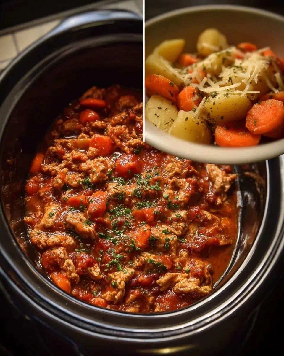 Bowl of hearty Crockpot Comfort Chili topped with cheese and cilantro