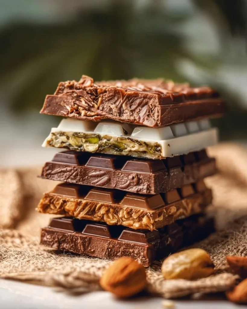 Assorted Dubai chocolate bars showcasing luxurious flavors and designs.