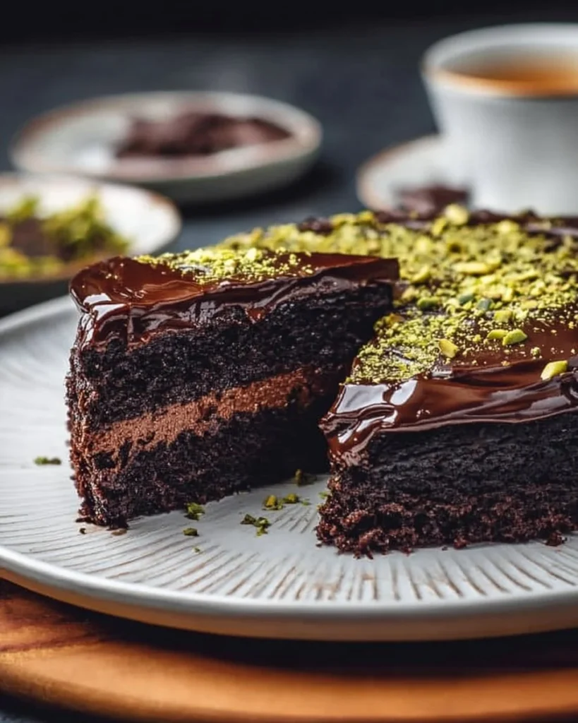 Delicious Dubai Chocolate Cake - rich, moist chocolate dessert for special occasions.