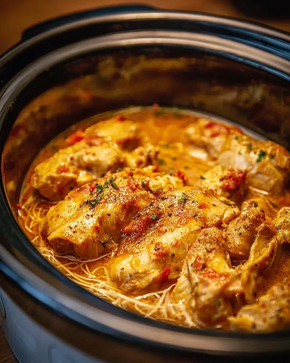 Easy Angel Chicken in the Crock Pot 1 Delicious Angel Chicken cooked in a crock pot for easy weeknight meals.