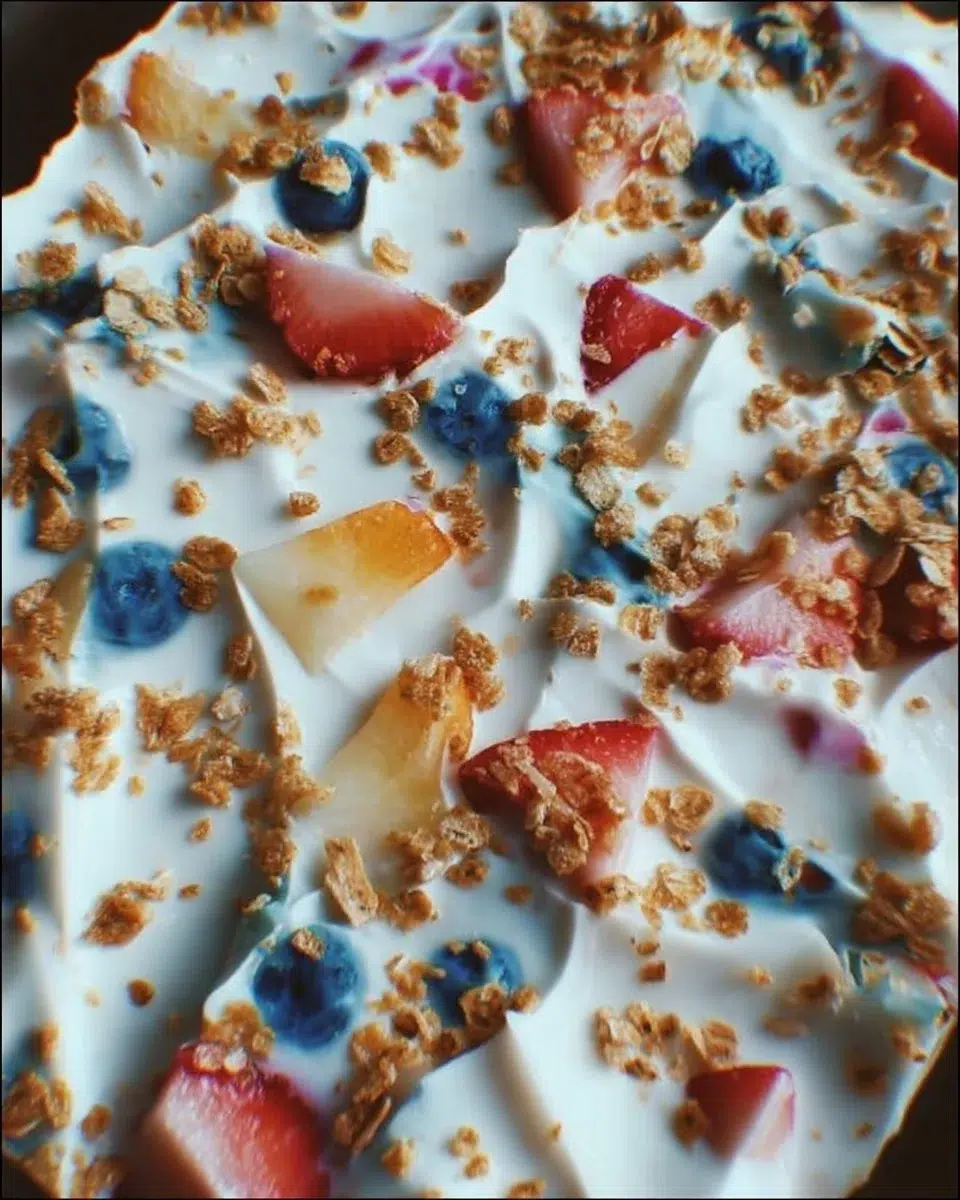 Frozen Yogurt Bark 1 Delicious homemade frozen yogurt bark topped with fruits and nuts
